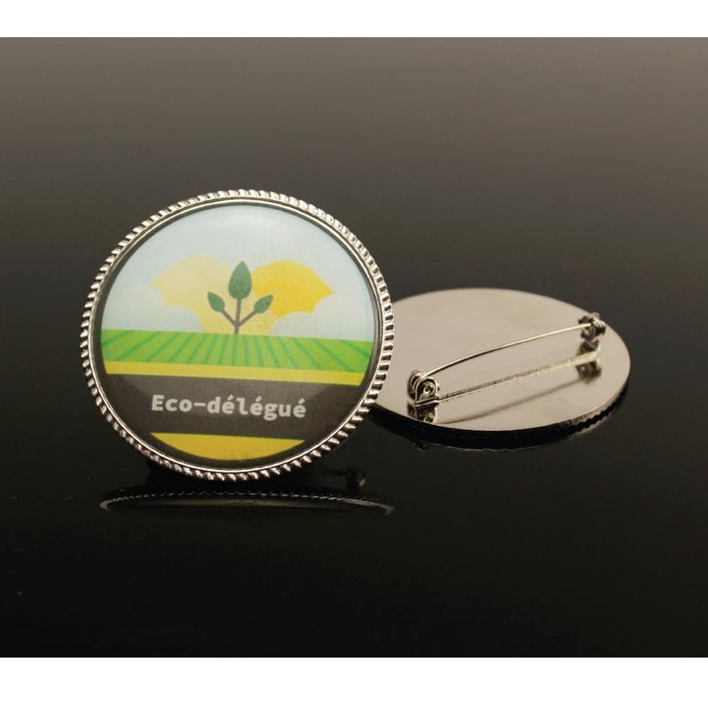 27mm Silver Oval Rope Design metal Badges